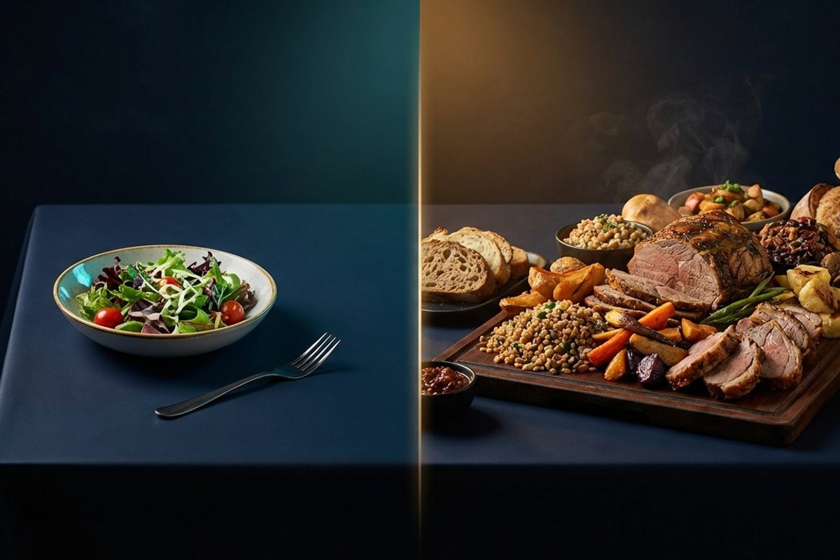 Split comparison of weekday meal vs weekend meal portions